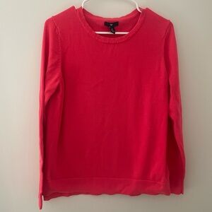 GAP Vibrant Pink Crew Neck Knit Long Sleeve Sweater Size Large